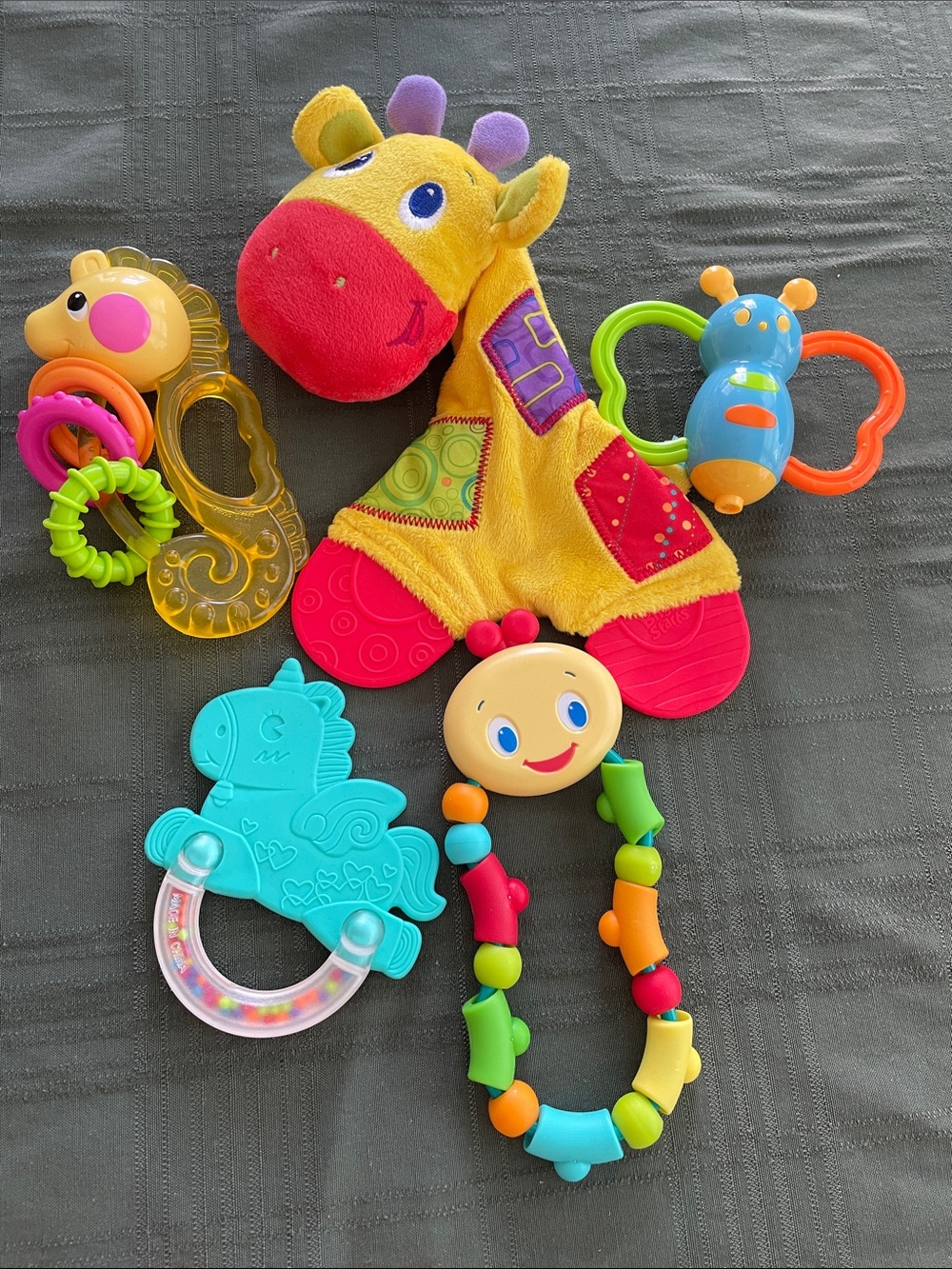 Colorful Multicolor Baby Teething & Sensory Toy Set - Plush and rattles  NWOT